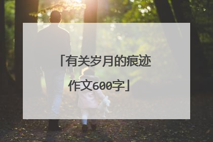 有关岁月的痕迹作文600字