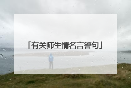 有关师生情名言警句