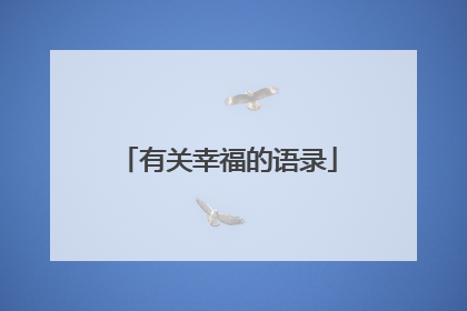 有关幸福的语录