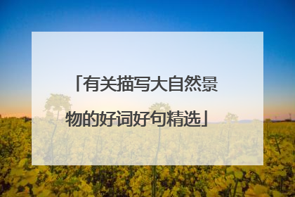 有关描写大自然景物的好词好句精选