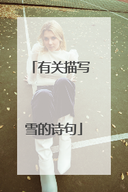 有关描写雪的诗句