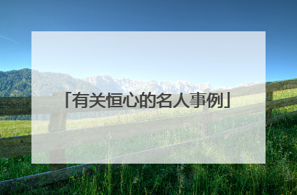 有关恒心的名人事例