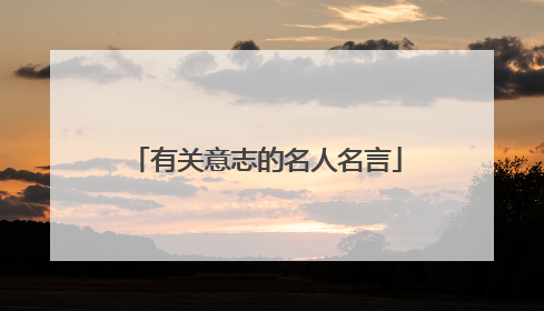 有关意志的名人名言