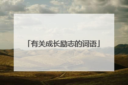 有关成长励志的词语