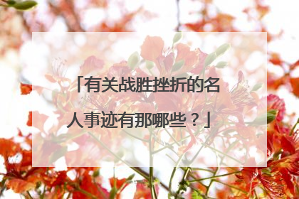 有关战胜挫折的名人事迹有那哪些？