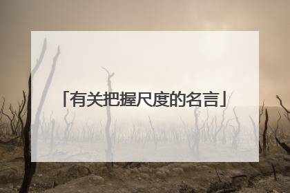 有关把握尺度的名言