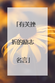 有关挫折的励志名言