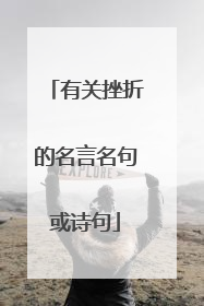 有关挫折的名言名句或诗句