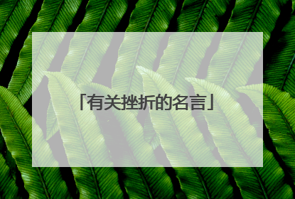有关挫折的名言