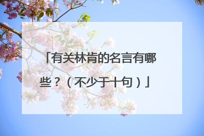 有关林肯的名言有哪些？（不少于十句）