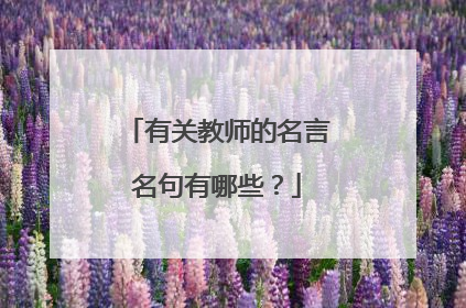 有关教师的名言名句有哪些?