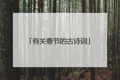 有关春节的古诗词