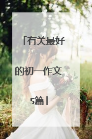 有关最好的初一作文5篇