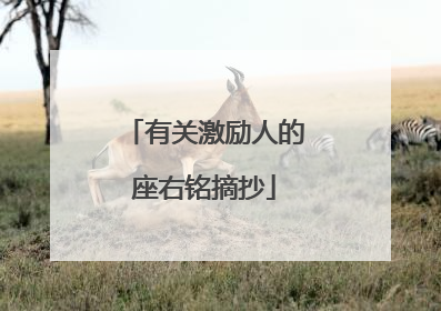 有关激励人的座右铭摘抄