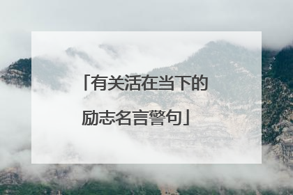 有关活在当下的励志名言警句