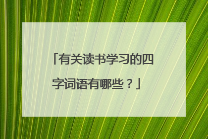 有关读书学习的四字词语有哪些?