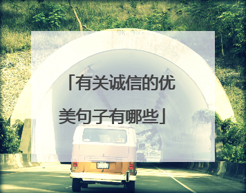 有关诚信的优美句子有哪些