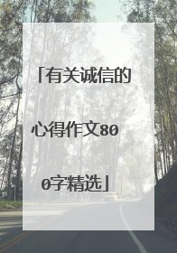 有关诚信的心得作文800字精选