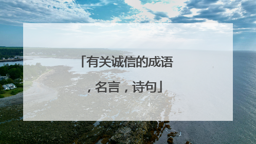 有关诚信的成语，名言，诗句