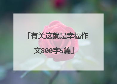 有关这就是幸福作文800字5篇