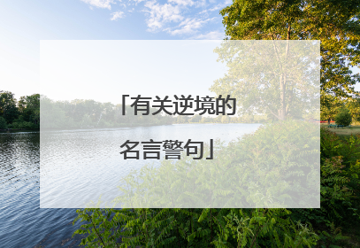 有关逆境的名言警句
