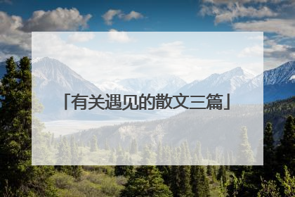 有关遇见的散文三篇