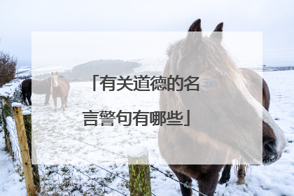 有关道德的名言警句有哪些