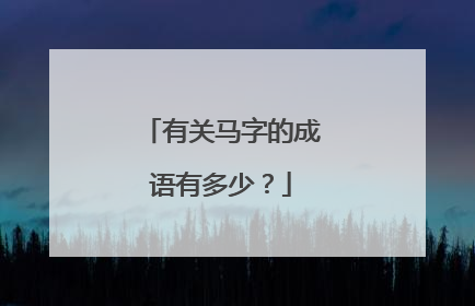 有关马字的成语有多少？