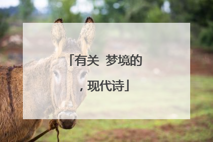 有关 梦境的 ，现代诗