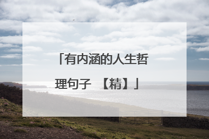 有内涵的人生哲理句子 【精】