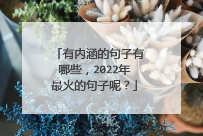 有内涵的句子有哪些,2022年最火的句子呢?