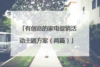 有创意的家电促销活动主题方案（两篇）