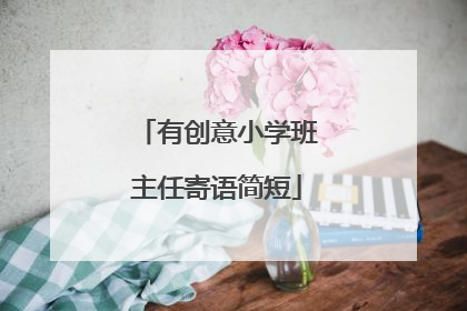 有创意小学班主任寄语简短