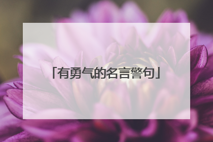 有勇气的名言警句