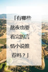 有哪些熬夜也要看完的言情小说推荐吗?