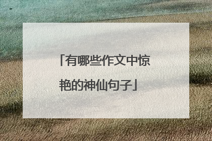 有哪些作文中惊艳的神仙句子