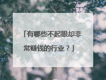 有哪些不起眼却非常赚钱的行业?