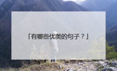 有哪些优美的句子？