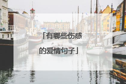 有哪些伤感的爱情句子