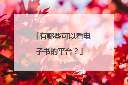 有哪些可以看电子书的平台？