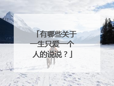 有哪些关于一生只爱一个人的说说?