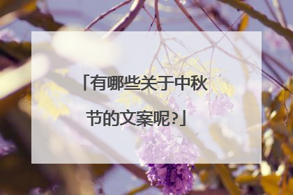 有哪些关于中秋节的文案呢?
