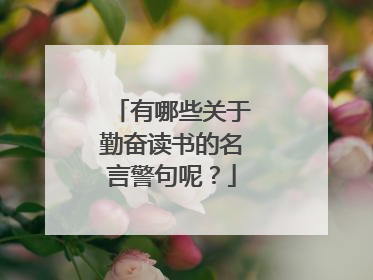 有哪些关于勤奋读书的名言警句呢?