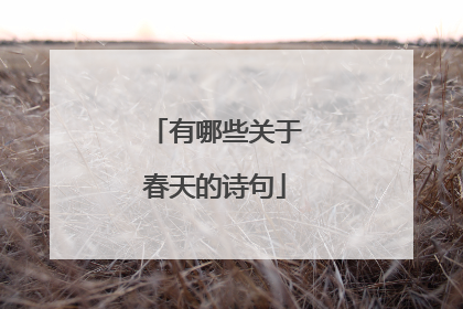 有哪些关于春天的诗句