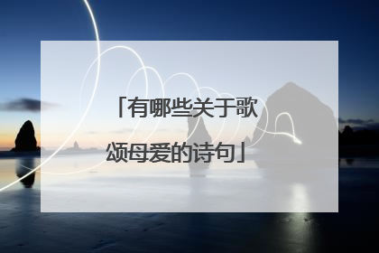 有哪些关于歌颂母爱的诗句
