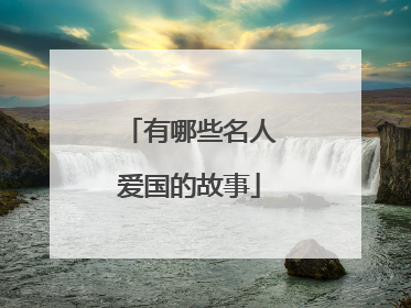 有哪些名人爱国的故事