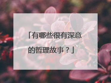 有哪些很有深意的哲理故事？