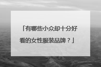 有哪些小众却十分好看的女性服装品牌？