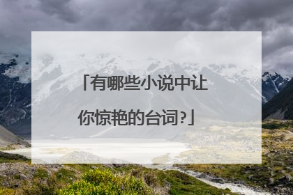 有哪些小说中让你惊艳的台词?