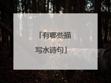 有哪些描写水诗句